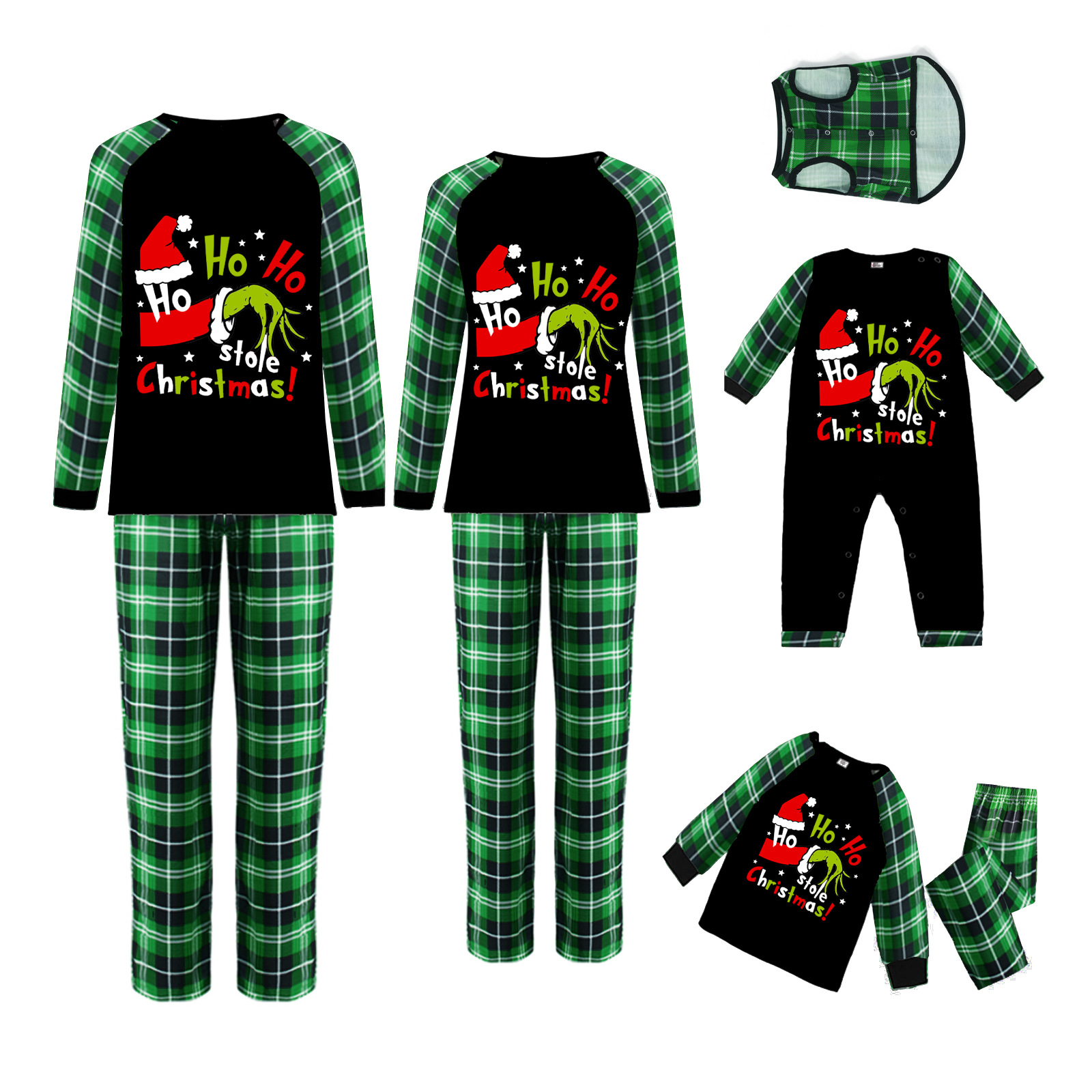 Conjuntos de trajes familiares a juego Moda navideña Ropa para padres e hijos Pijamas Ropa para el hogar Cuadros Dos piezas_voghion.com