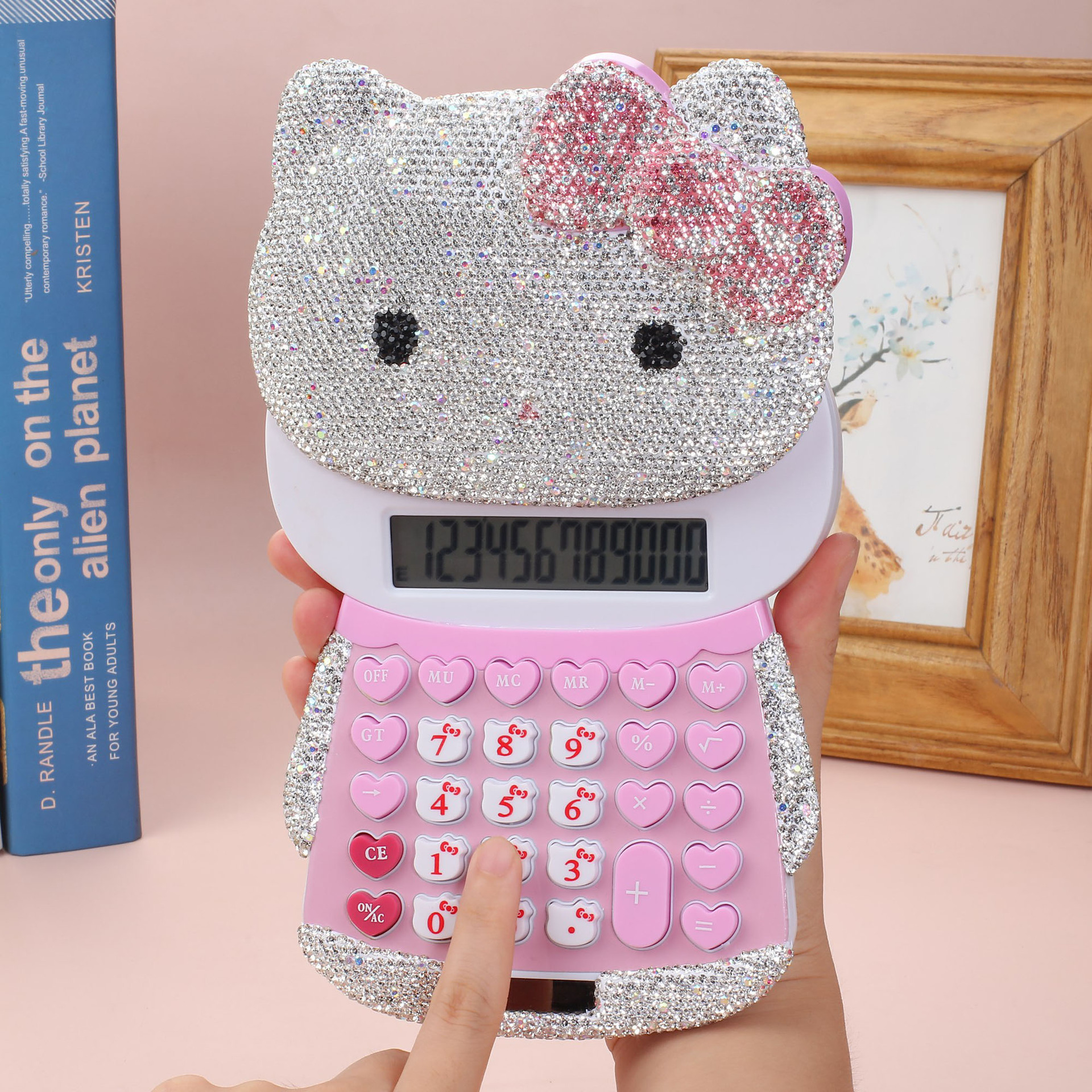 Pequeña Calculadora de gato KT portátil de alta apariencia chica Linda cubierta de empuje gato Oficina Financiera computadora de 12 bits