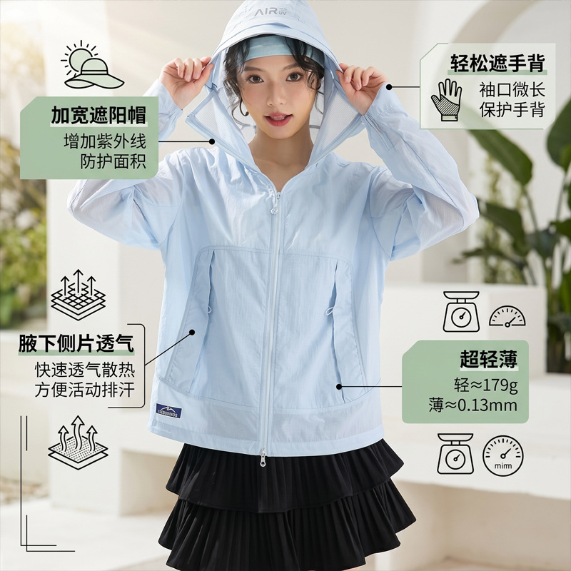 Wholesale of Popular Brands' Same Style in Stock: Women's Sun Protection Skin Jacket Made from Original Mountain Series Yarn, Breathable Uv Protection Single-Layer Jacket