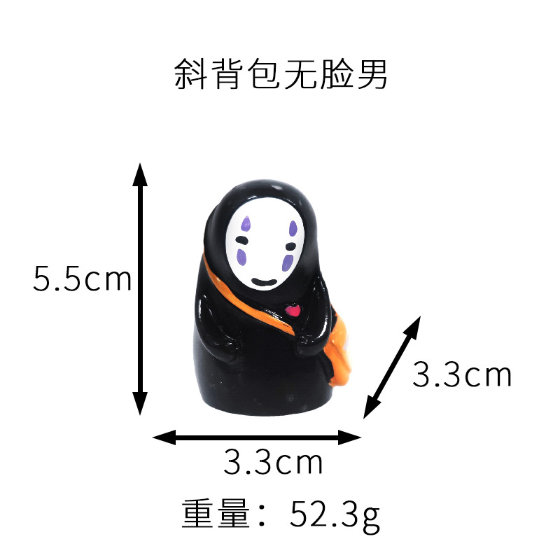 Artículos de comestibles japoneses Hayao Miyazaki lindo hombre sin rostro muebles para el hogar decoración de automóviles sala de estar decoración resina artesanías al por mayor