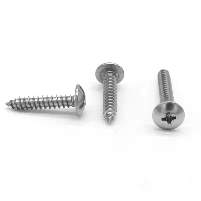 201 Stainless Steel Cross Flat Head Self-Tapping Screws Mushroom Head Cross Large Head Self-Tapping Screws M3M4M5