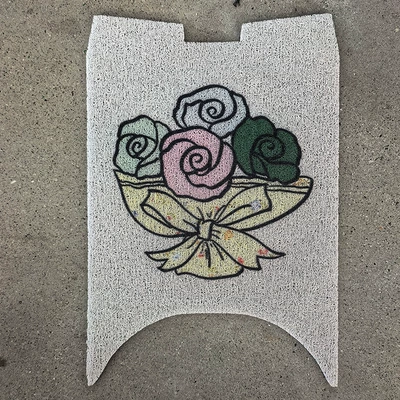 Motorcycle PVC Coil Cartoon Cute – Electric vehicle foot mat - a-bouquet-of-flowers-no9-a260