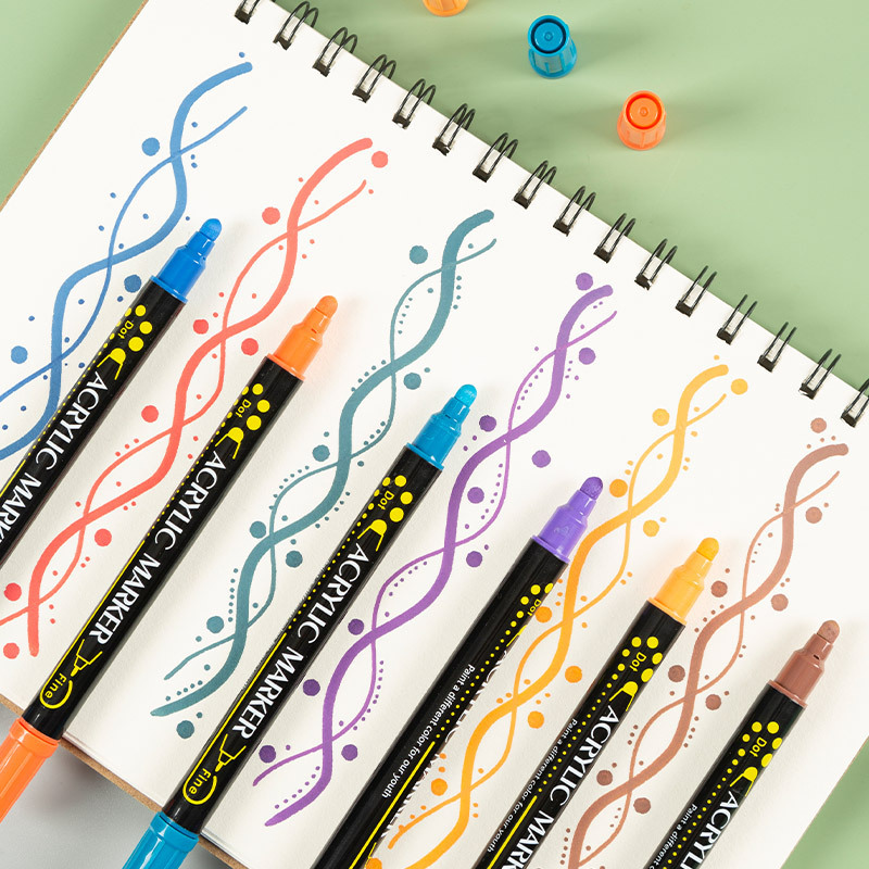 Guangna GN6100 acrílico de doble cabeza marcador a base de agua de 84 colores pintado a mano de bricolaje marcador impermeable para colorear graffiti