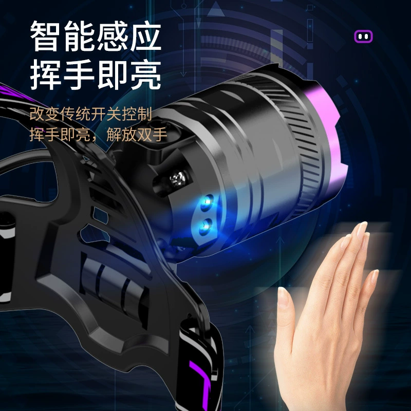 Светильник скорпион 3Led фиолетовый свет скорпион кошка мох банкнот обнаружение головной светотело флуоресцентное обнаружение перезаряжаемая индукционная головная лампа