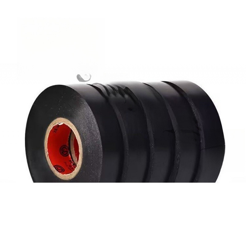 10卷装高粘度电工胶布防水阻燃PVC大卷电工用绝缘胶带超薄黑色