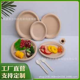 纸盘子手工纸浆餐盘一次性绘画方盘圆盘碟白色加厚纸碗可降解餐具
