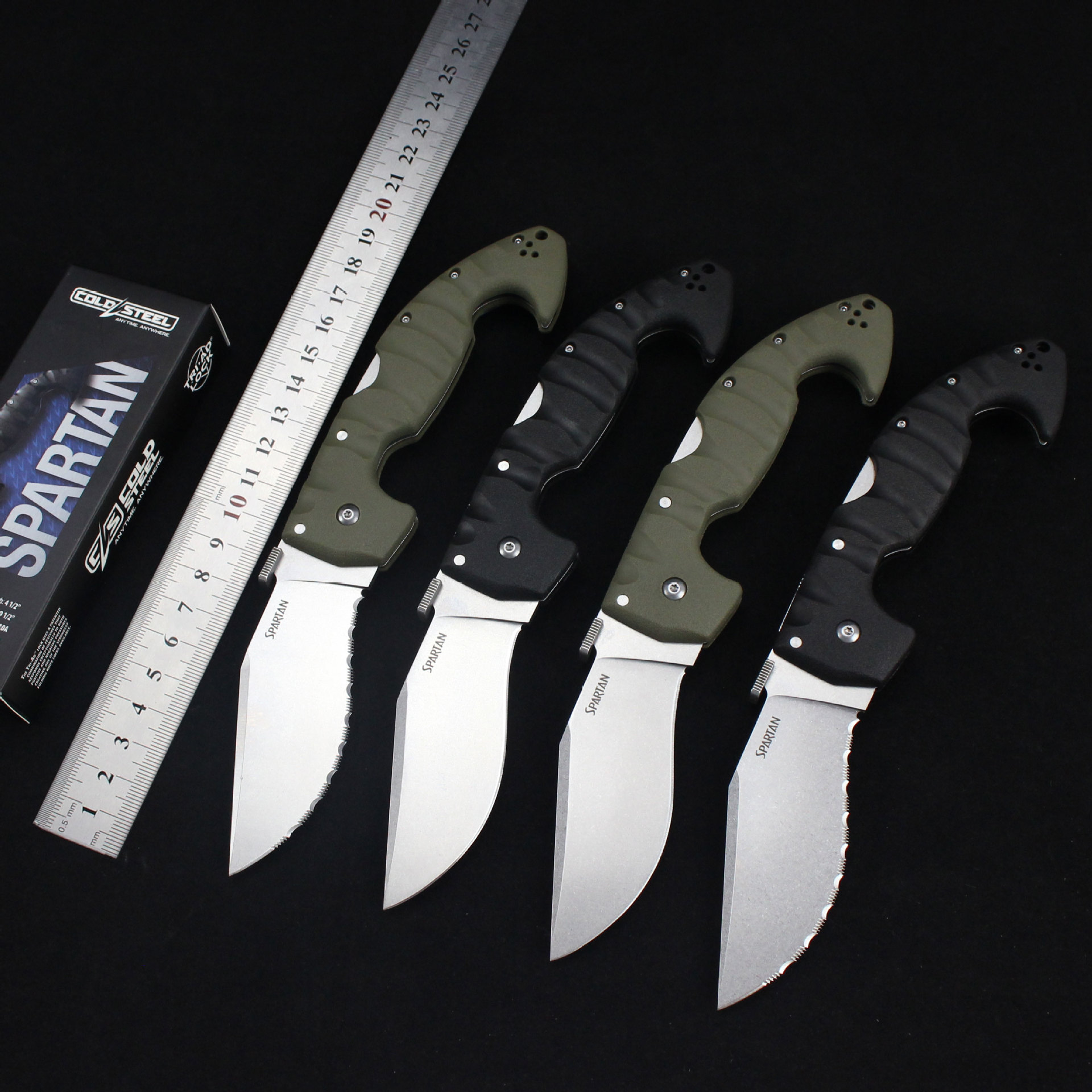 户外冷钢折叠刀Spartan斯巴达尼龙纤维柄战术刀跨境多功能折刀