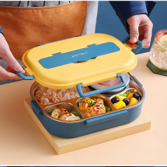 304不鏽鋼保溫分隔飯盒學生便攜午餐盒帶餐具大容量密封便當盒