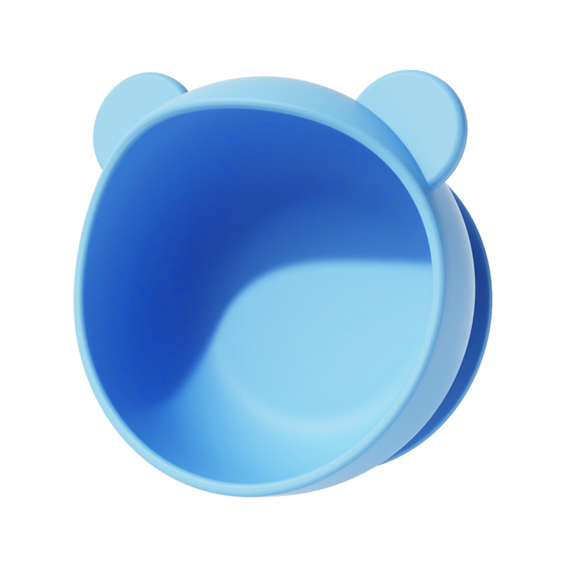하늘색 곰 유출 방지 그릇