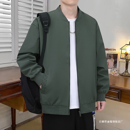 New Autumn/Winter Trendy Brand Men's Pocket Print Jacket with Blue Baseball Collar, Popular New Product Fashion