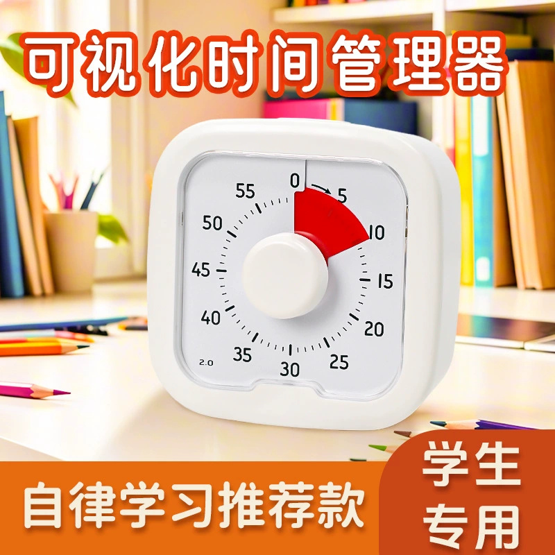 Visual Timer Alarm Clock Time Manager, Silent ABS Box, 4-inch Display, Kids Study Aid