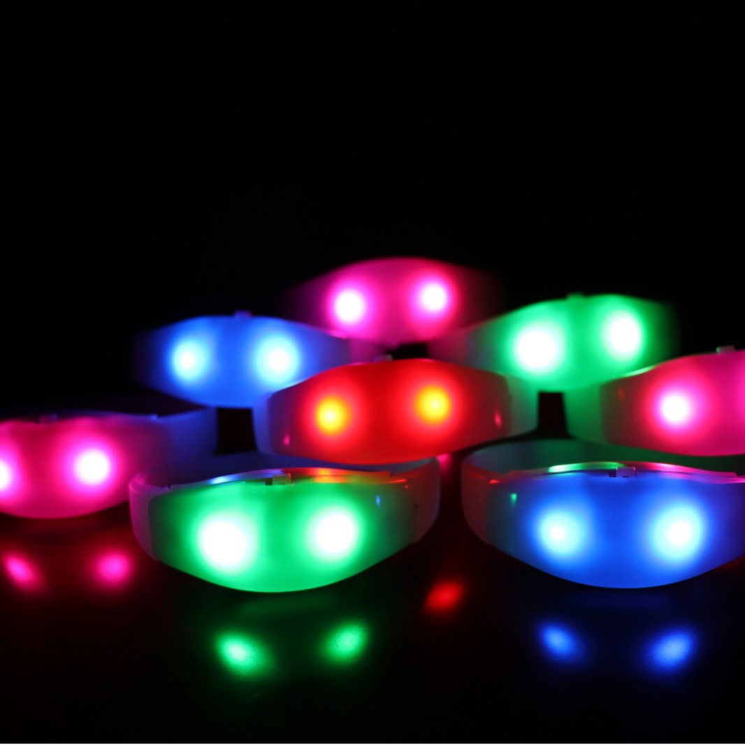 Pulsera LED Exclusiva Transfronteriza con Activación por Sonido, Pulsera Grande de ABS con Luz Brillante, Pulsera con Botón de Activación, Pulsera LED Brillante