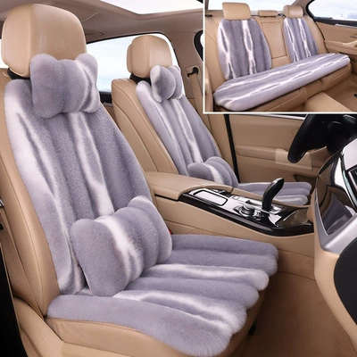 Seat cushion, seat cover – short plush vertical stripe pattern