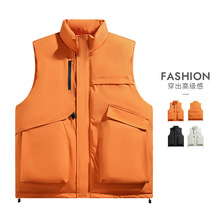 2025工装棉马甲加厚保暖立领男休闲宽松百搭冬款无袖情侣休闲外套