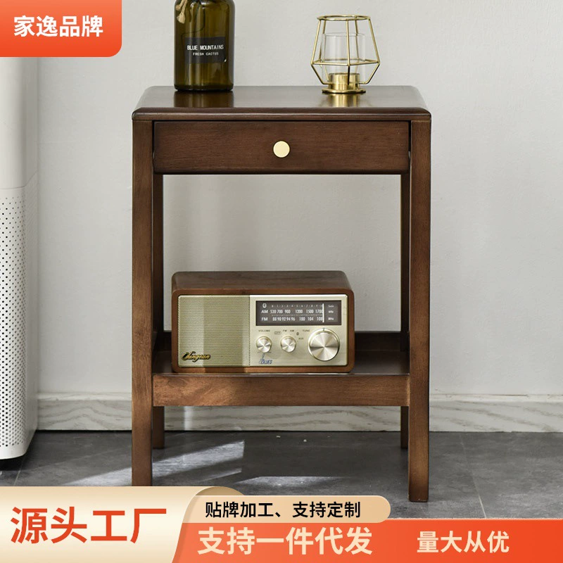 Jiayi Твердый деревянный приставной столик Nordic Light Роскошный угловой столик Прикроватный столик Простой маленький столик Журнальный столик Креативный приставной столик Диван Боковой шкаф