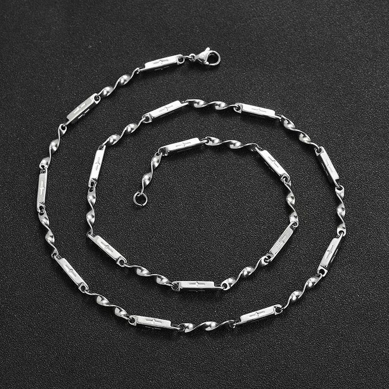 Minimalist Titanium Steel Mobius Strip Necklace For Couple_voghion.com