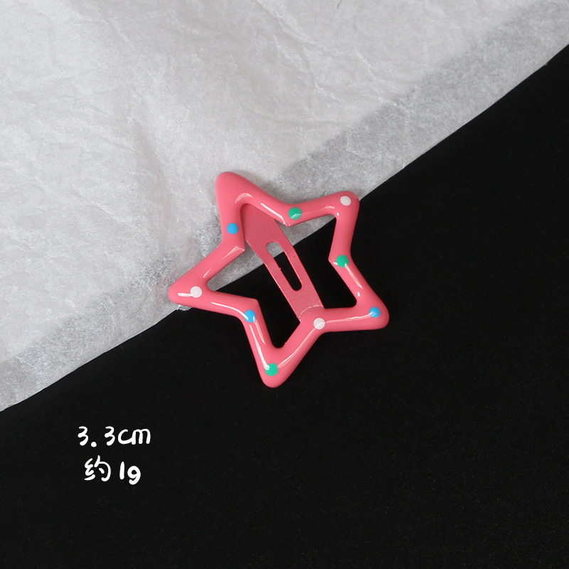 SKU图_波点星星发夹西瓜红色SL-60025