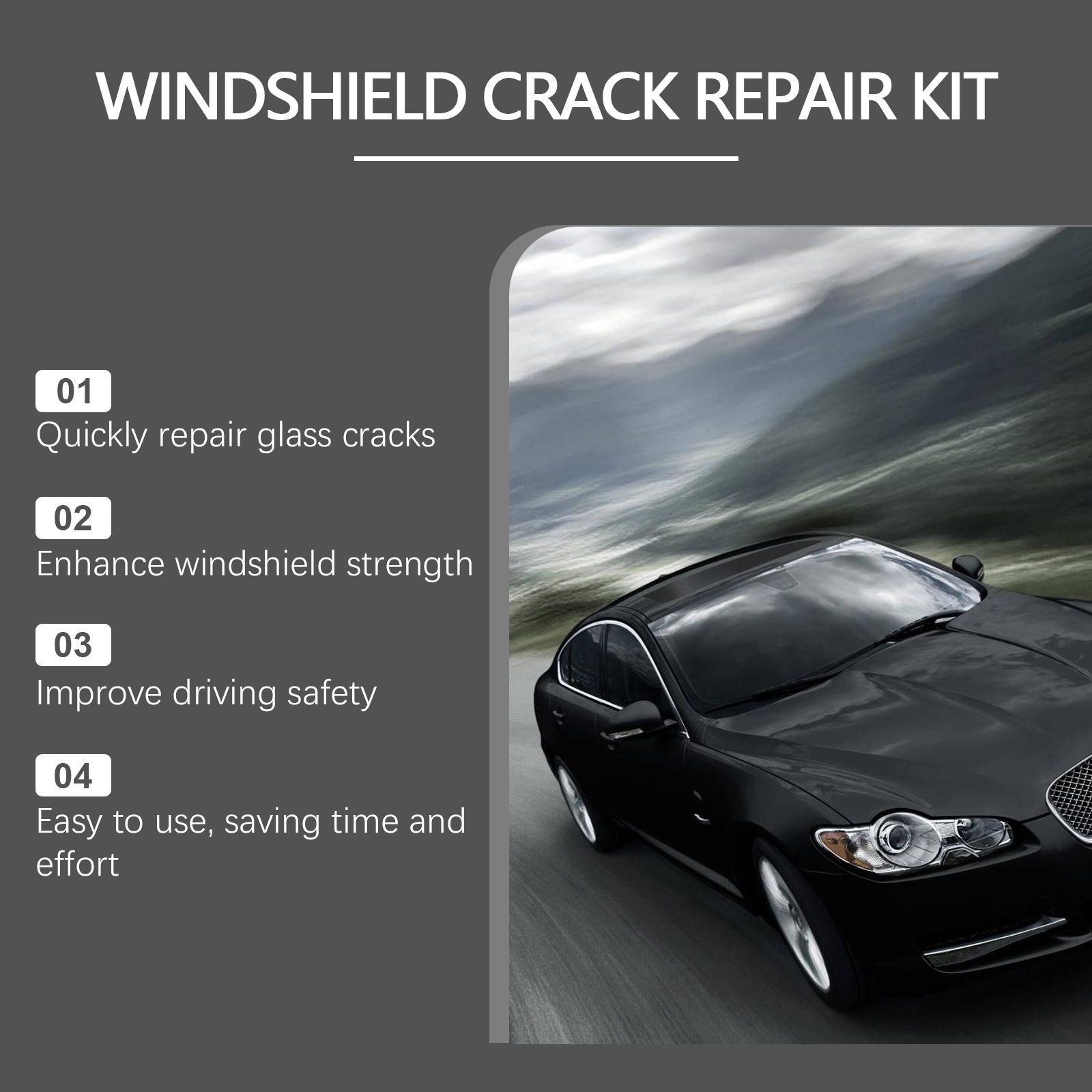 Rayhong Car Windshield Repair Liquid Set for Cracks in Front Windshield