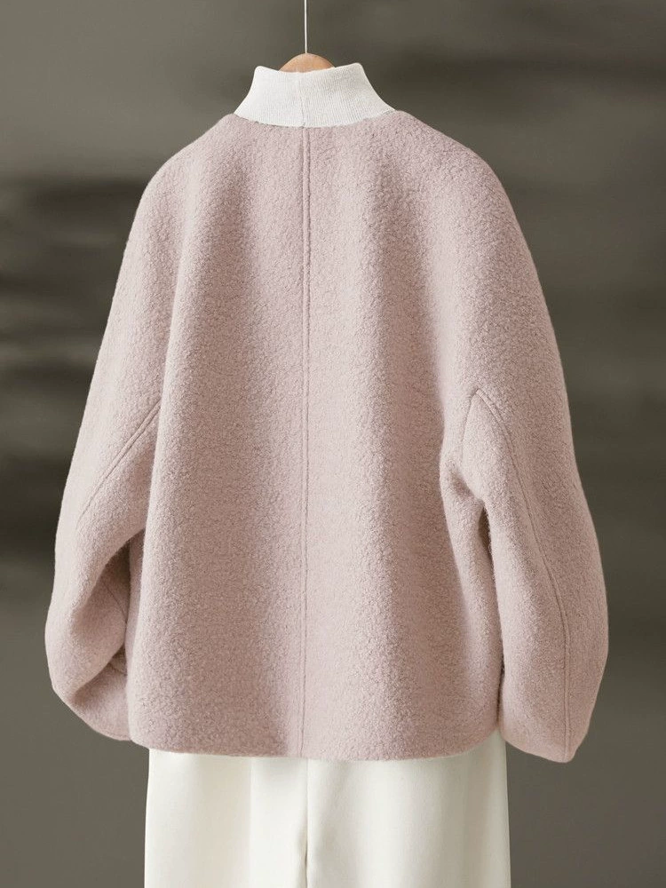 Зимняя куртка, дизайнерское искривленное шерстяное пальто, стиль Chanel, 2025 год, тренд сезона, круглый воротник