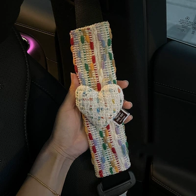 Anti-Stranglehold Car Interior Accessories — Seat belt shoulder pad - xiaoxiangmi-love-colorful-striped-shoulder-pads-single