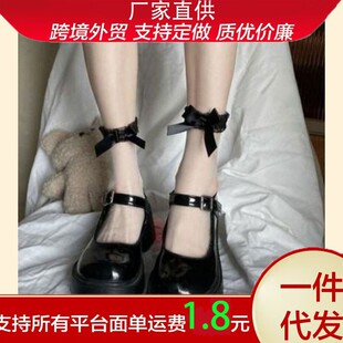 Silk glass tube socks women's ins lace bow transparent jk Japanese Lolita cute breathable socks