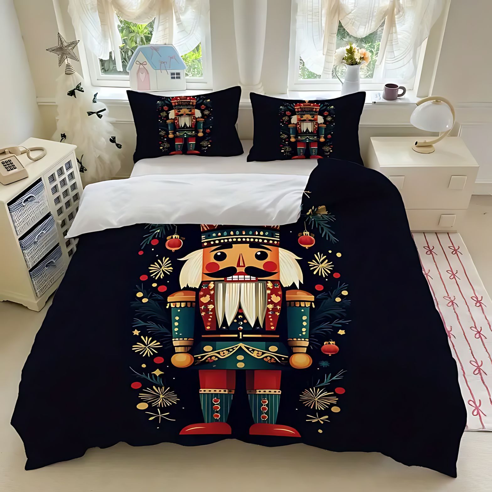 TEMU / JIT nuevo producto transfronterizo Navidad trencanueces soldados de alta definición digital impresión kit de edredón para diseñar