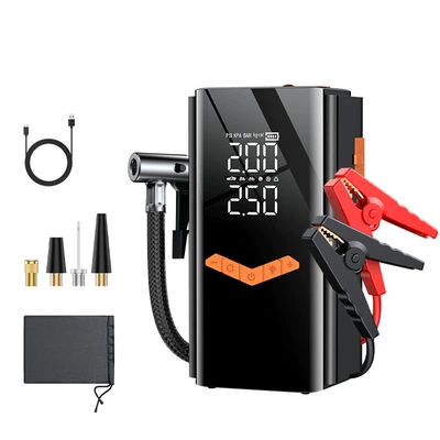 Jump Starter is a cross-border car emergency starting power supply all-in-one device with an air pump and portable car power bank (Hava nasosu) - 6000mah-smart-clip-bag
