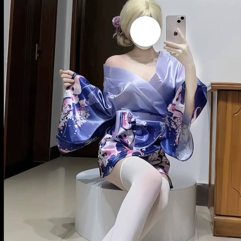 Pure desire to seduce women's sexy underwear sexy deep V flower fox dream two-dimensional cardigan Japanese kimono uniform suit Pure desire to seduce women's sexy underwear sexy deep V flower fox dream two-dimensional cardigan Japanese kimono uniform suit