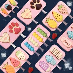 Manufacturer's one-piece ice cream mold with lid and stick homemade silicone ice cream popsicle mold DIY ice cream mold