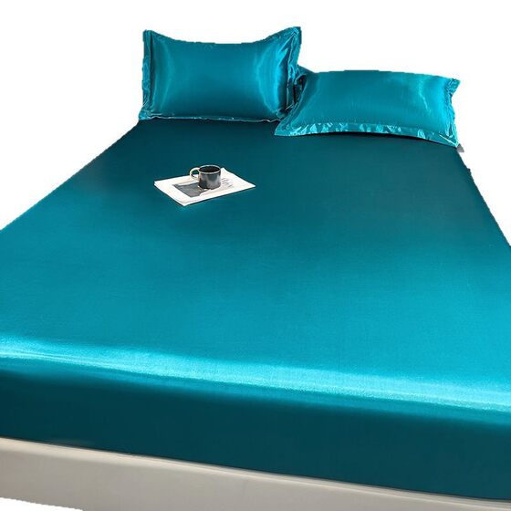 Cross-border Foreign Trade Explosions Washed Silk Waterproof Bed Cover Urine Bed Sheet Mattress Protective Cover Solid Color Soft Mat Three-piece Set