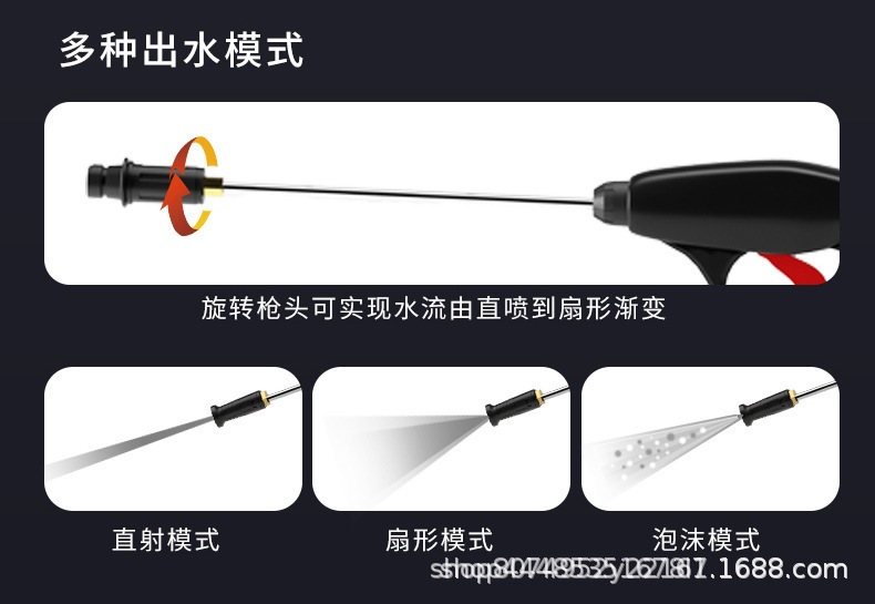 Manufacturer Wholesale 220V High-Pressure Car Washer, Household Car Washing Tool, High-Power Portable Car Washing High-Pressure Water Gun, Dropshipping