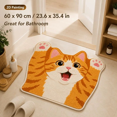 Avtomobil döşəmə paspasları: faux cashmere, with a unique design, stain-resistant - 93gyg-cute-animals-no2-15-4060cmskin-friendly-imitation-cashmere
