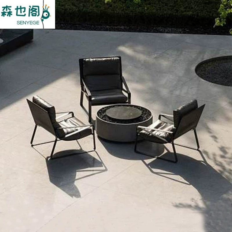 Открытый диван чайный столик минималистский минималистский водонепроницаемый сушка дизайнер ленивый скандинавский промышленный стиль из нержавеющей стали кресло для отдыха