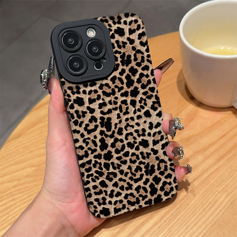 轻奢时尚豹纹苹果15Plus手机壳iPhone11个性14Pro/13/12小众16/xs