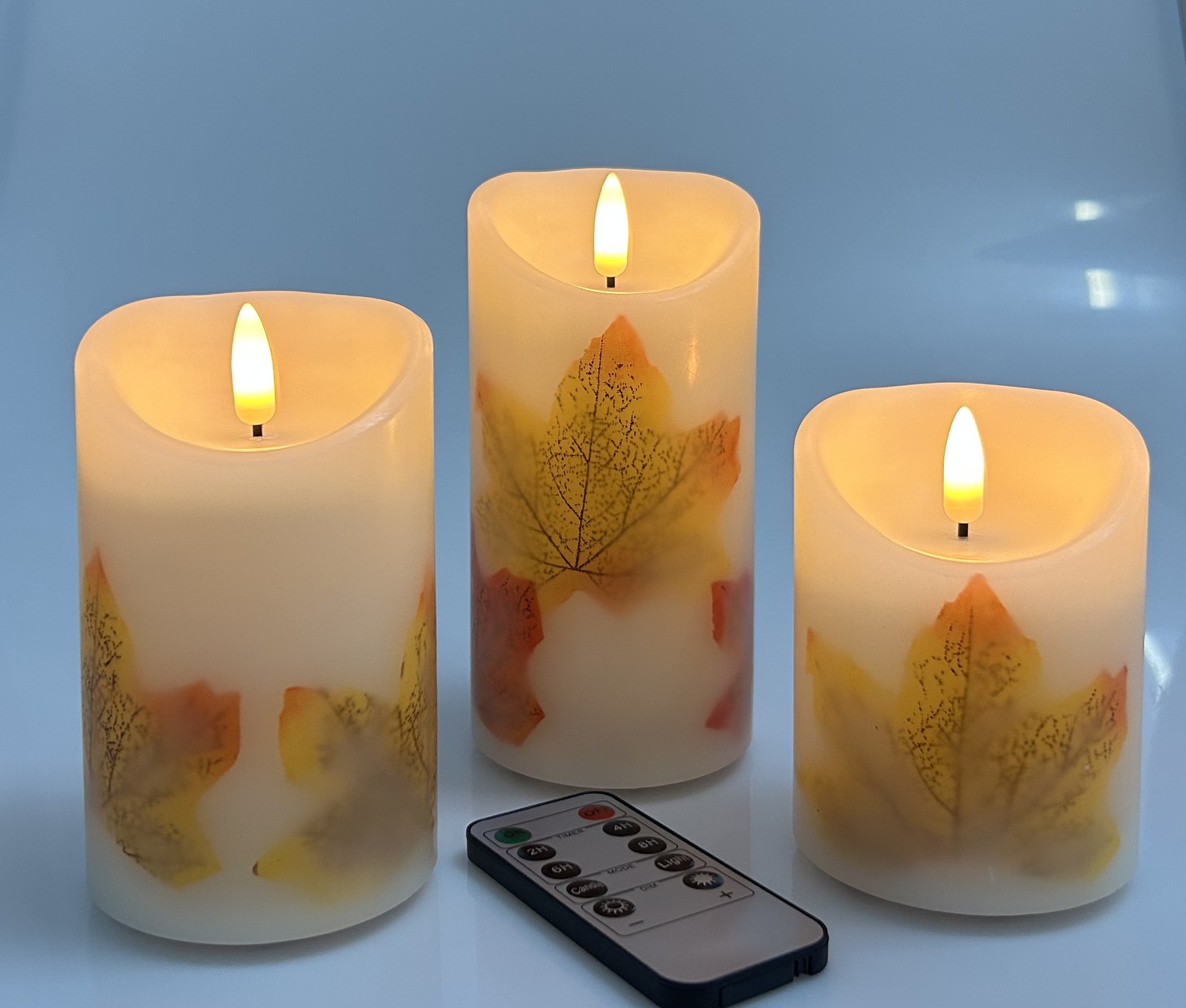 廠家LED電子蠟燭燈楓葉仿真搖擺家居感恩聖誕酒店裝飾
