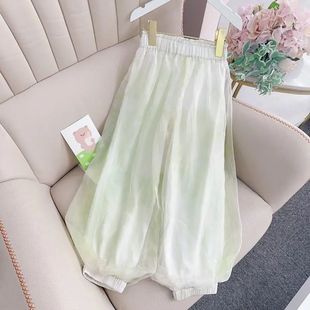 Girls' Chiffon Pants 2025 Summer New Long Thin Lantern Pants Wide-Leg Pants Children's Mosquito-Proof Pants for Older Kids