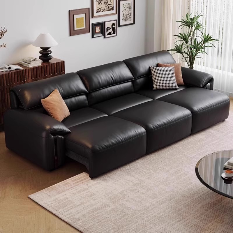 Italiano minimalista cero contra la pared sofá eléctrico de cuero plegable multifuncional de doble uso de orejas de elefante sofá cama