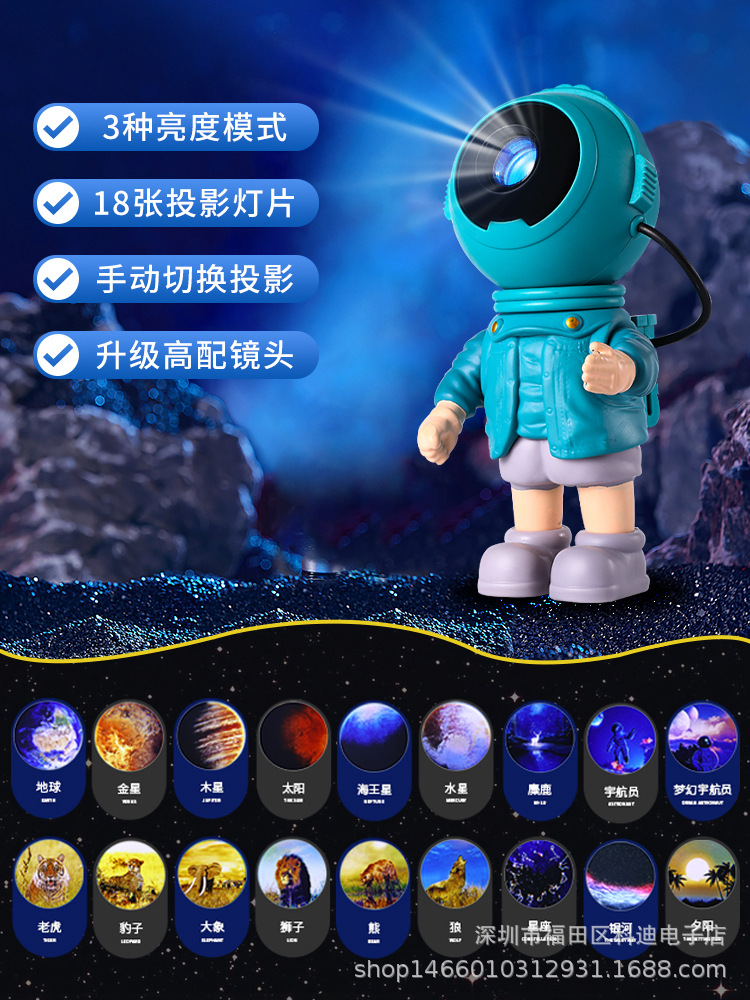 Transfronterizo astronauta cielo estrellado lámpara de proyección película creativa astronauta Galaxy proyector atmósfera luz nocturna