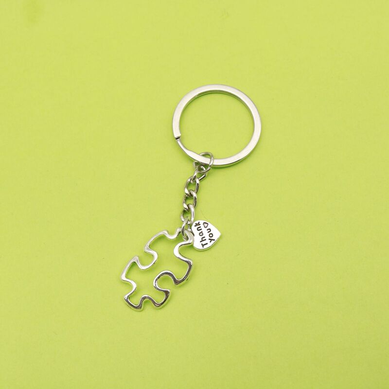 Amazon's New Zinc Alloy Cut Out Puzzle Thank You Heart Letter Pendant Keychain Bag Pendant