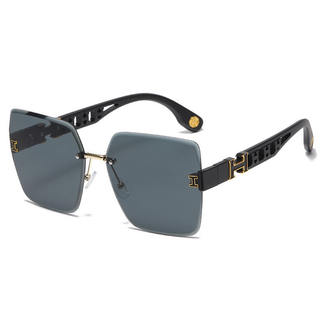 2024 new frameless fashion cut-edged sunglasses for women's square…