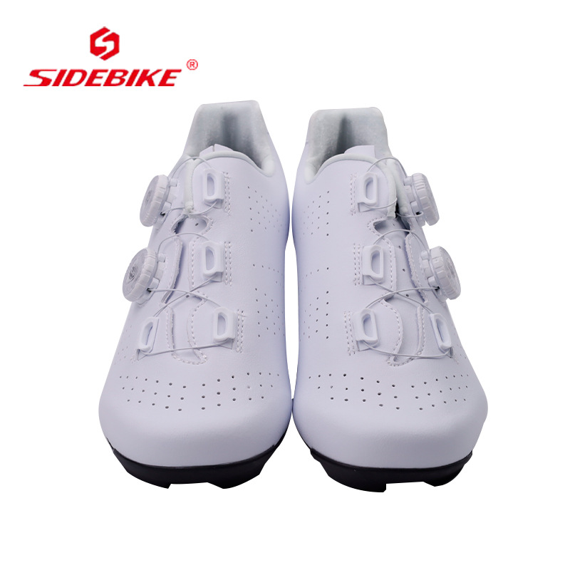 Sidebike upgraded white cycling shoes outdoor breathable bicycle lock shoes sports riding road cycling shoes