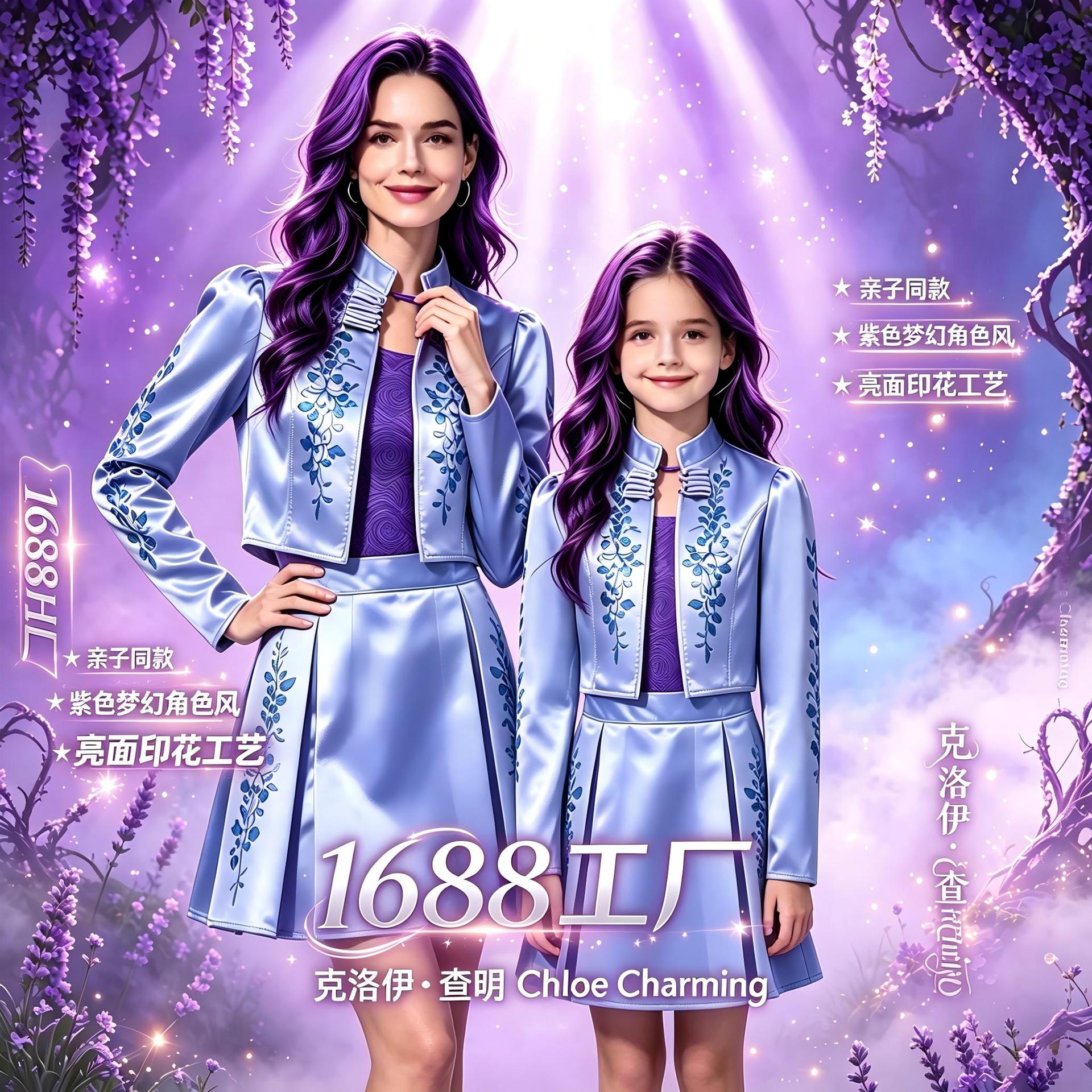 Descendants Starlight Heir Chloe Bright Embroidered Coat Dress Halloween Parent-Child Performance Costume Factory