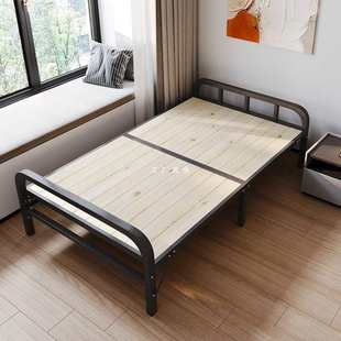 Wholesale folding bed 1.2 m solid wood bed board household simple reinforced single bed double hard board accompanying bed 1.5 m