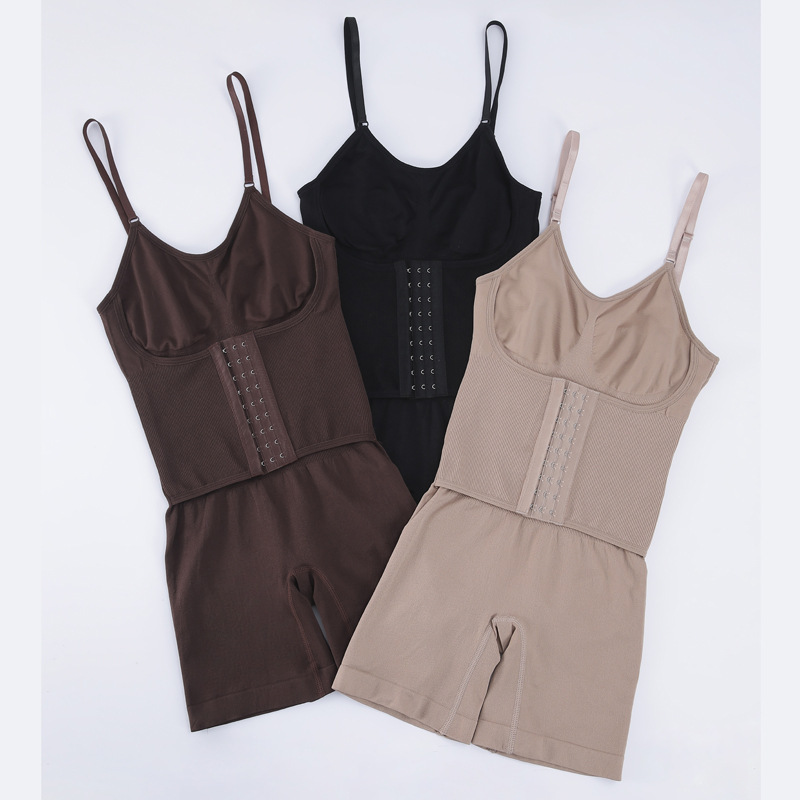 Bodysuit voor dames in grote maten met buikcontrole, tailleversmallend effect, knoopsluiting, shapewear, platte pijpen, jarretelgordel, ademend en vochtregulerend._voghion.com