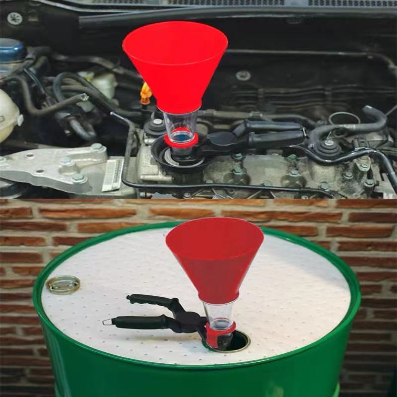Embudo de aceite del coche herramienta de llenado de aceite interfaz ajustable Dispositivo de llenado de aceite