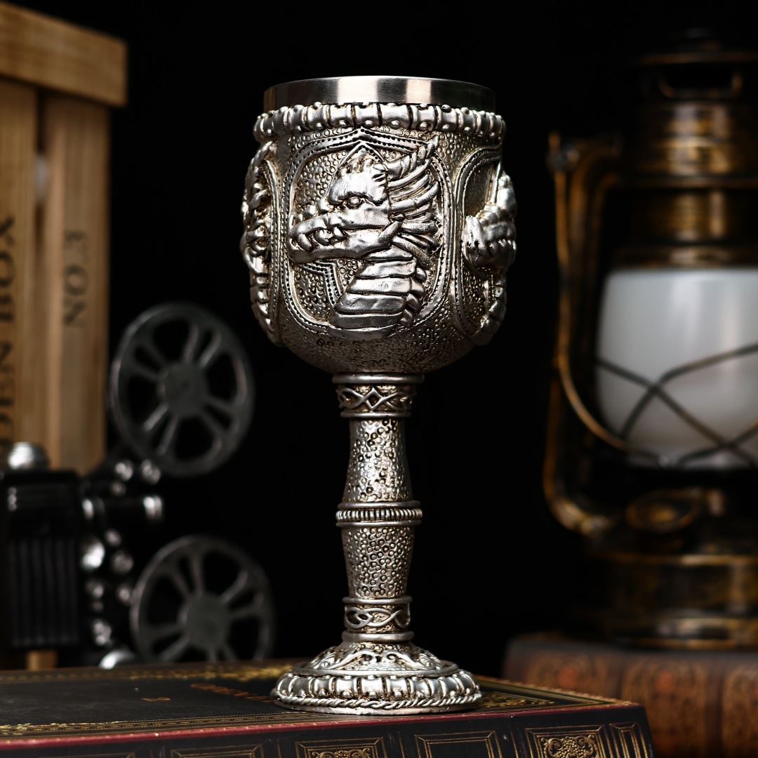 Nuevo antiguo fósil de dragón transfronterizo taza de vino de acero inoxidable taza de cóctel regalos creativos regalos creativos