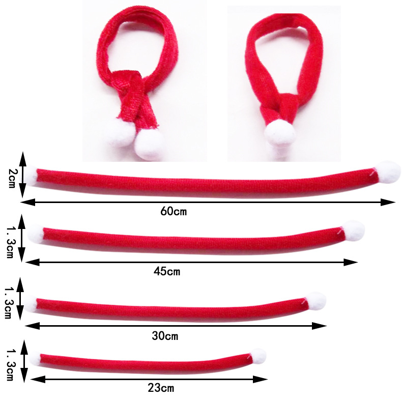 Transfronterizos pequeños bufandas de navidad decoración de botellas de vino de navidad cubierta de cuchillo y tenedor para decoración de navidad bufandas de navidad