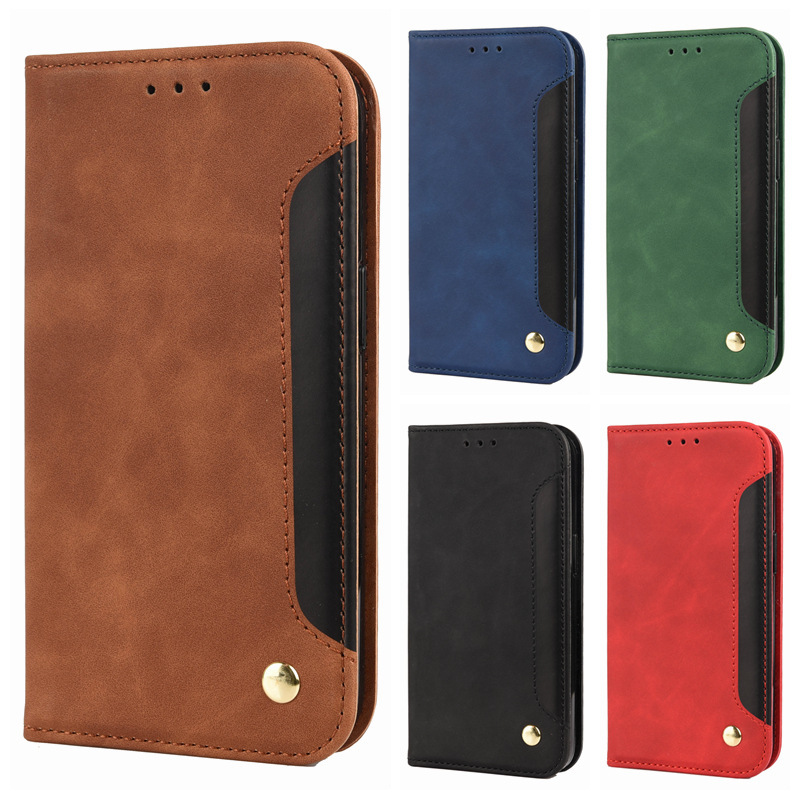 For Apple 15 business color matching pair suction phone case iPhone14 card flip suction leather case SE protective case