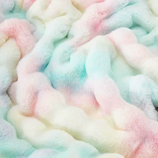 跨境亚马逊人造兔毛双面长毛绒毛毯秋冬床上舒适厚实盖毯兔毛毯子