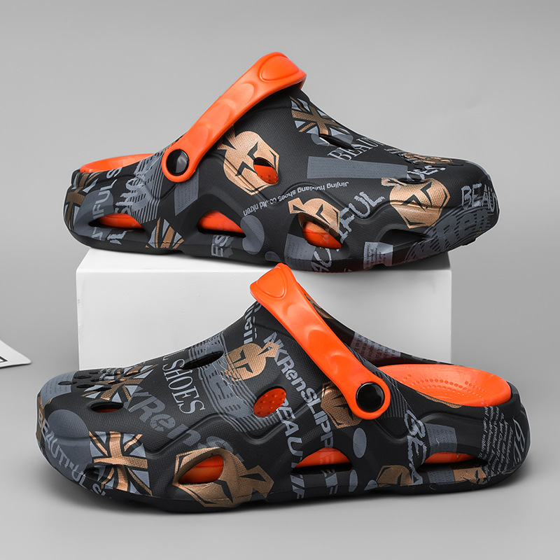 Transferencia de envío Sandalias EVA para hombre verano transpirable nuevos zapatos con agujeros, suela gruesa ligera, antideslizante, zapatillas Baotou